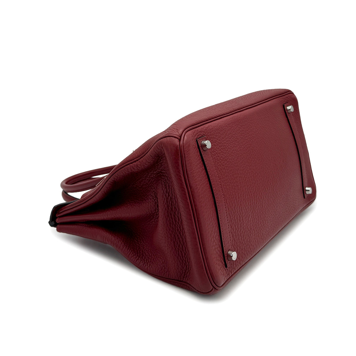 HERMES BIRKIN 35 ROUGE H TAURILLON CLEMENCE HAND BAG 2008 SQUARE L PALLADIUM HARDWARE 90322020