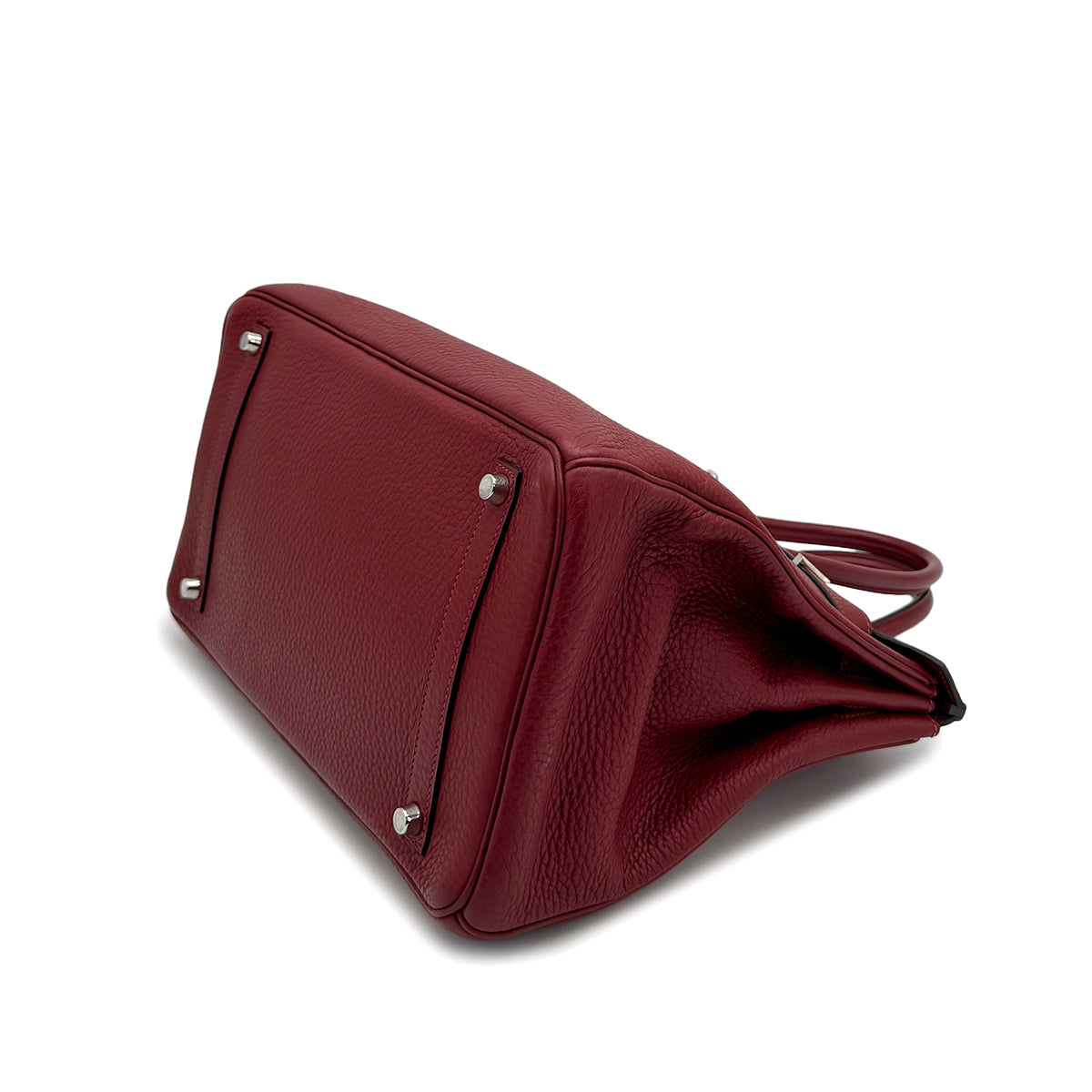 HERMES BIRKIN 35 ROUGE H TAURILLON CLEMENCE HAND BAG 2008 SQUARE L PALLADIUM HARDWARE 90322020