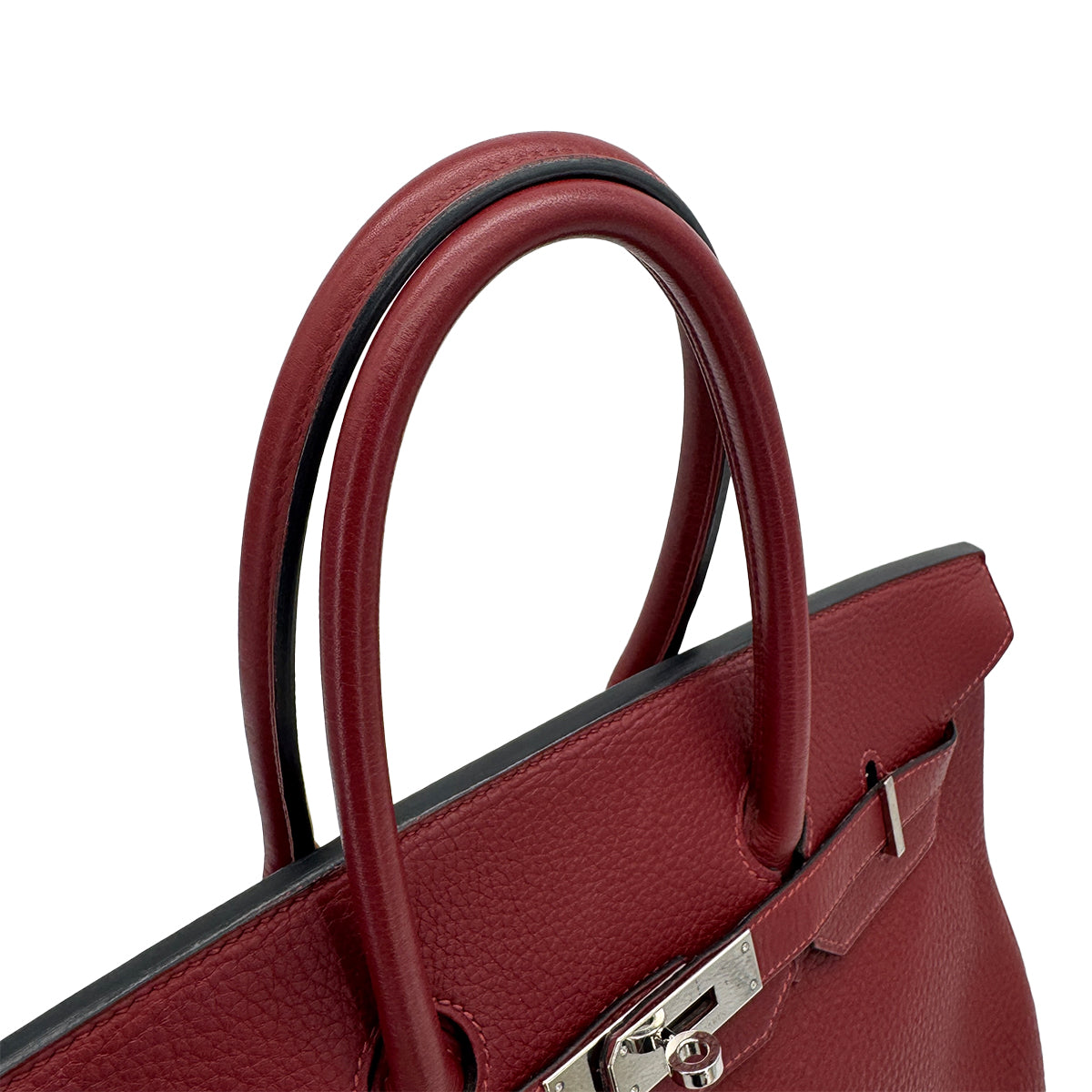 HERMES BIRKIN 35 ROUGE H TAURILLON CLEMENCE HAND BAG 2008 SQUARE L PALLADIUM HARDWARE 90322020