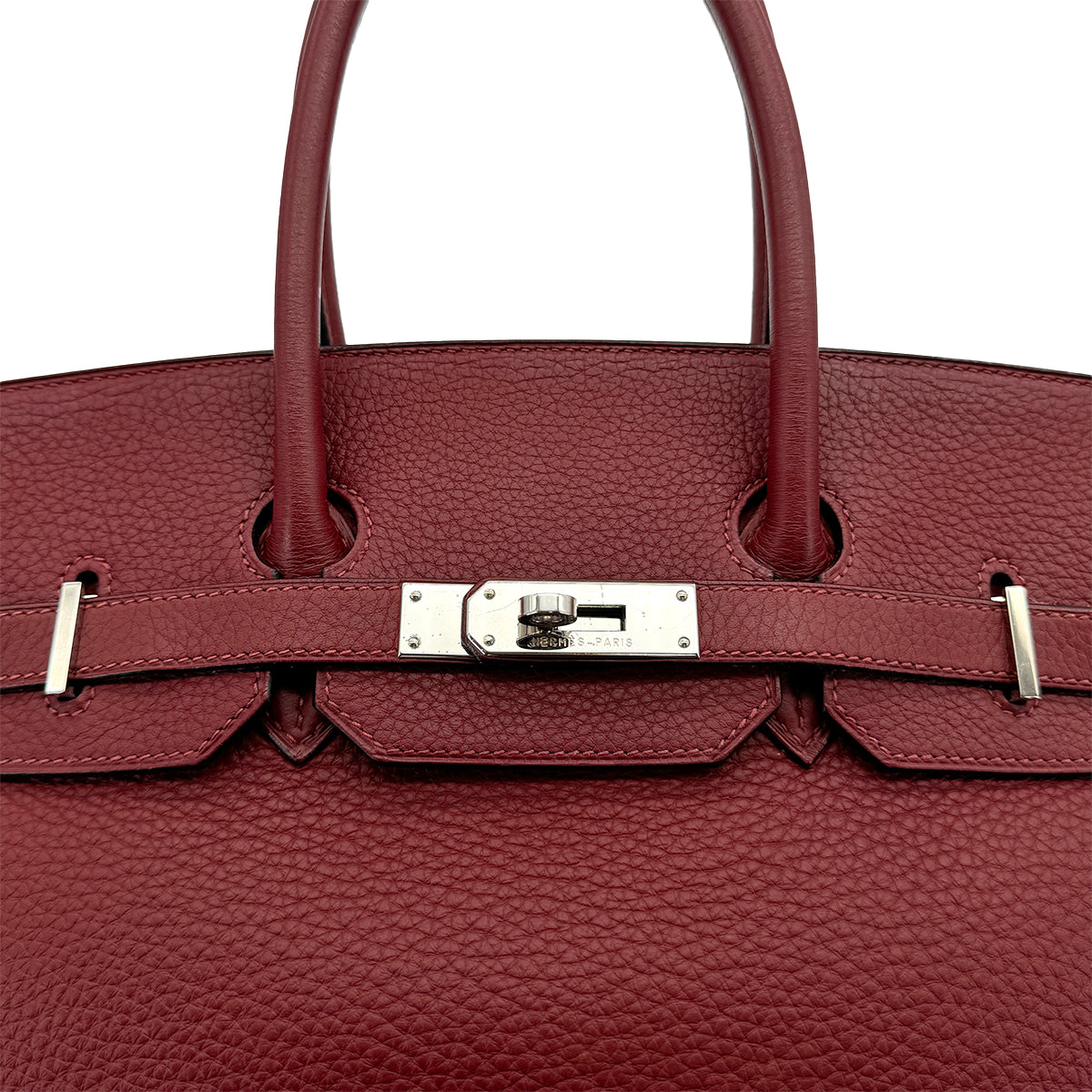 HERMES BIRKIN 35 ROUGE H TAURILLON CLEMENCE HAND BAG 2008 SQUARE L PALLADIUM HARDWARE 90322020