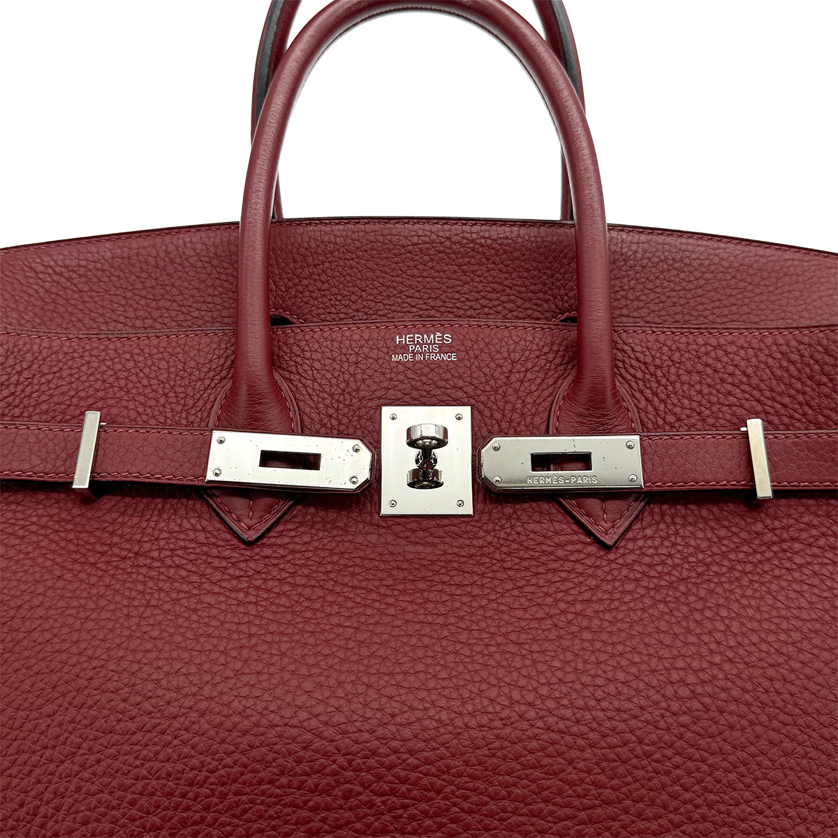 HERMES BIRKIN 35 ROUGE H TAURILLON CLEMENCE HAND BAG 2008 SQUARE L PALLADIUM HARDWARE 90322020