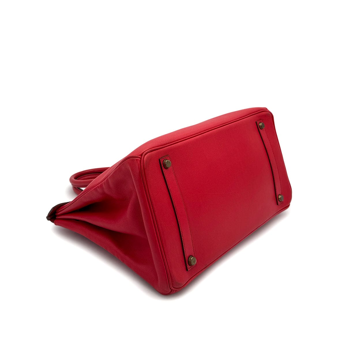 HERMES BIRKIN 35 ROUGE VIF VEAU GULLIVER HAND BAG 1995 CIRCLE Y GOLD HARDWARE 90318625