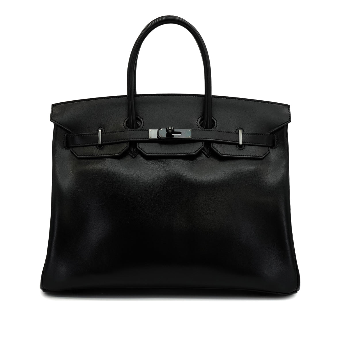 HERMES BIRKIN 35 SO BLACK BOX CALF HAND BAG 2011 SQUARE O BLACK HARDWARE 90346654