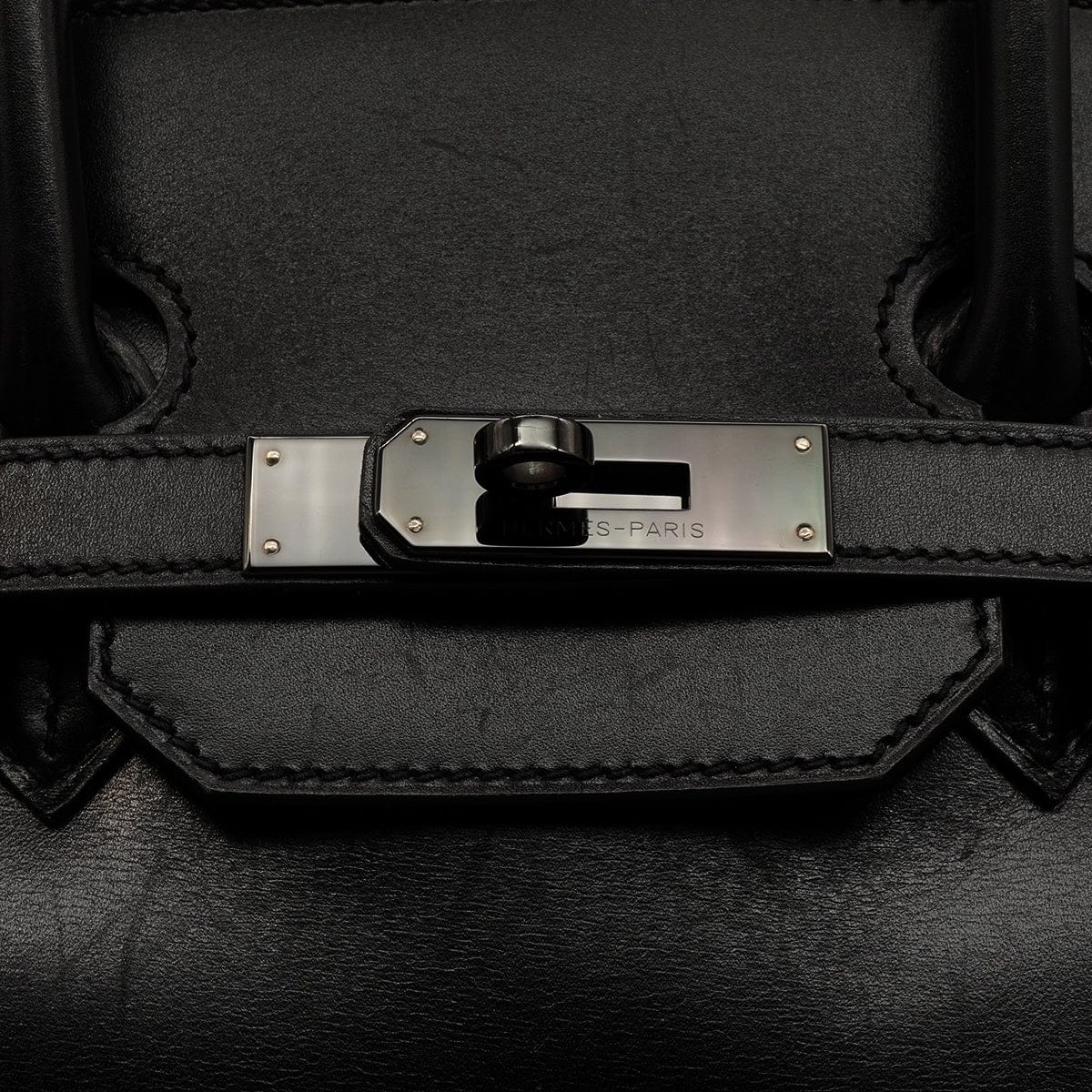 HERMES BIRKIN 35 SO BLACK BOX CALF HAND BAG 2011 SQUARE O BLACK HARDWARE 90346654