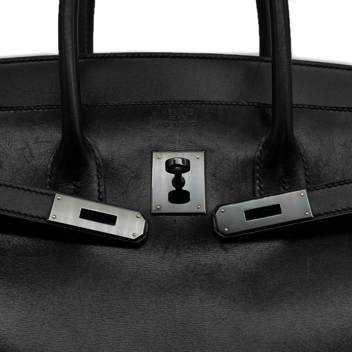 HERMES BIRKIN 35 SO BLACK BOX CALF HAND BAG 2011 SQUARE O BLACK HARDWARE 90346654