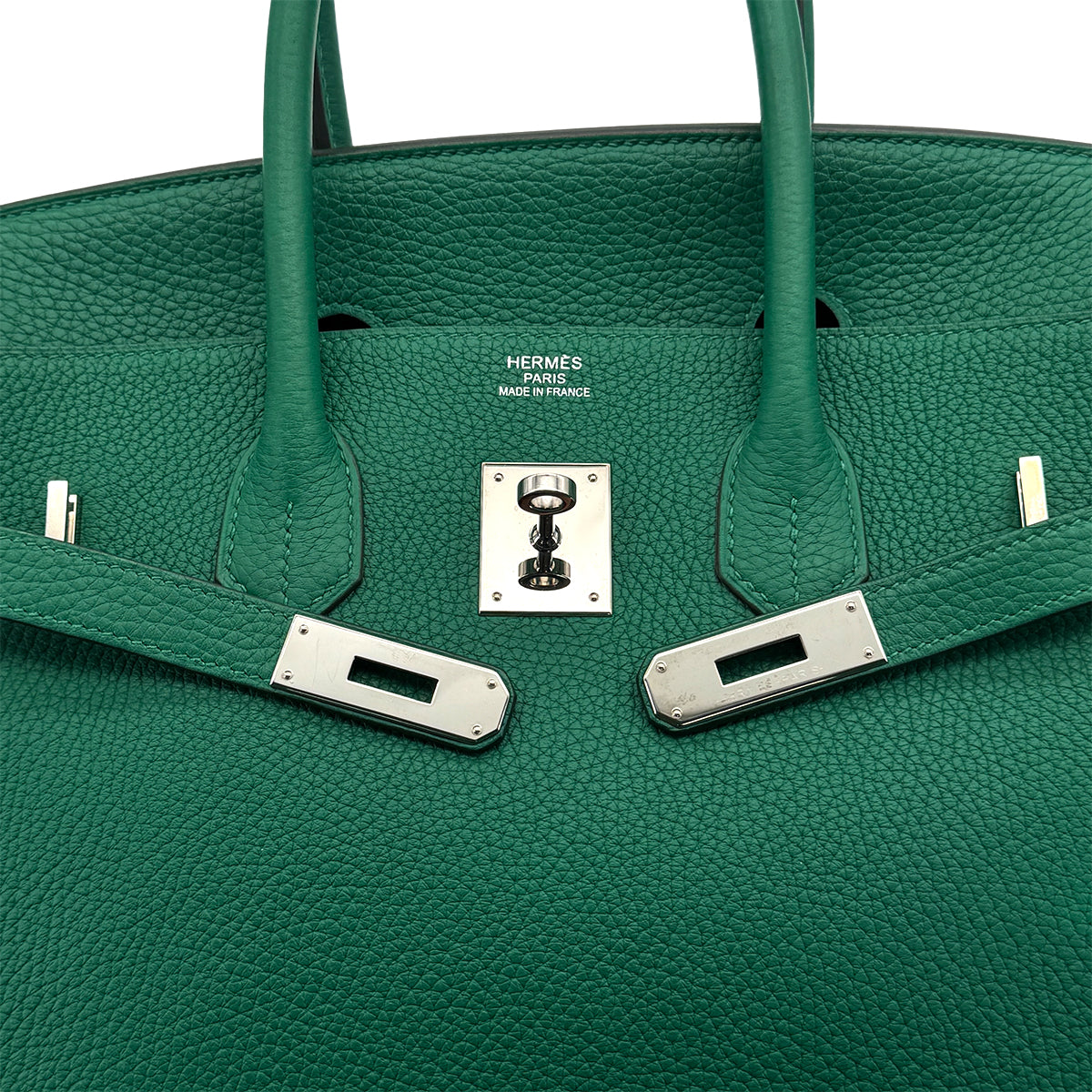 HERMES BIRKIN 35 VERSO VERT VERTIGO VERT FONCE TAURILLON CLEMENCE HAND BAG 2017 A STAMP PALLADIUM HARDWARE 90324745