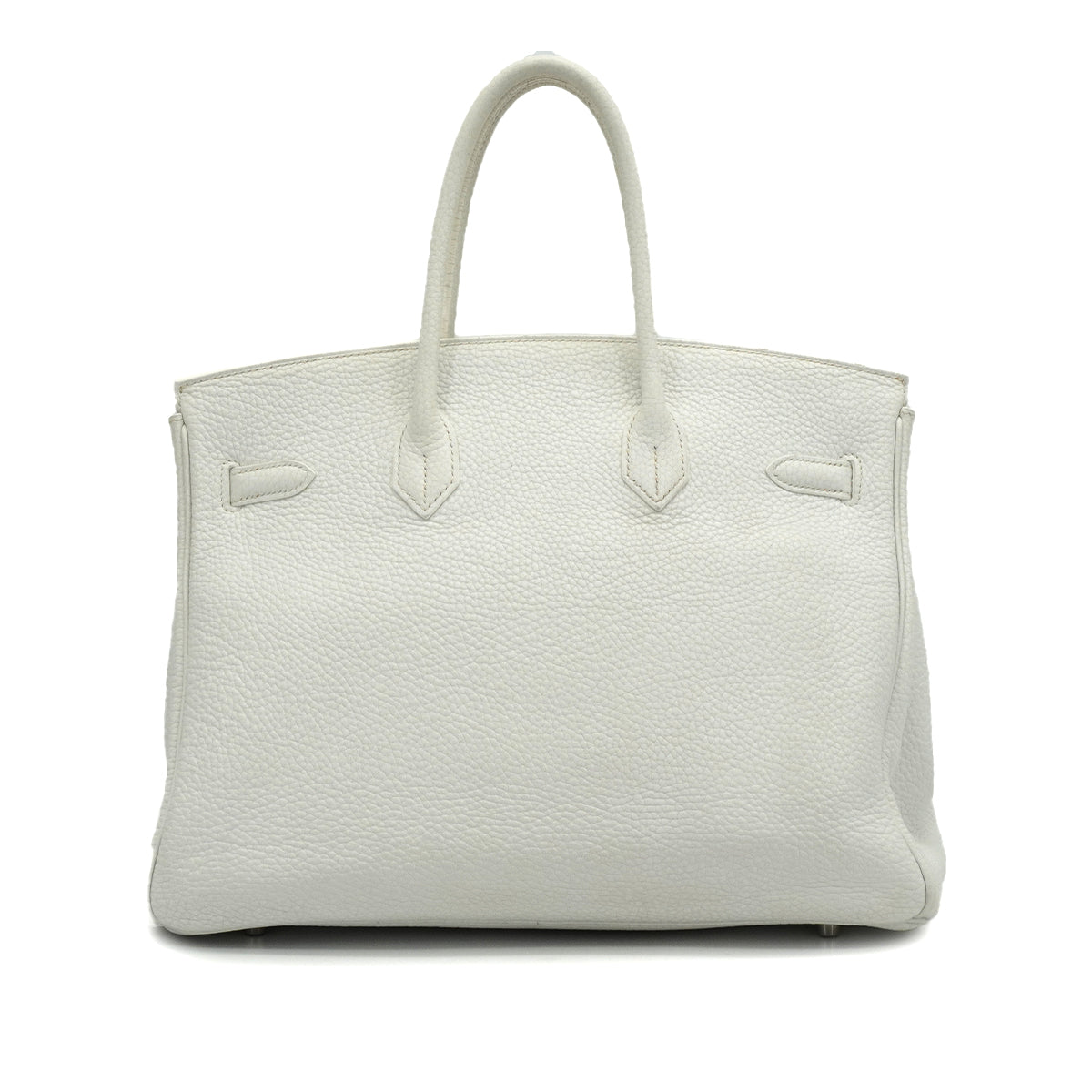HERMES BIRKIN 35 WHITE TAURILLON CLEMENCE HAND BAG 2006 SQUARE J PALLADIUM HARDWARE 90338298