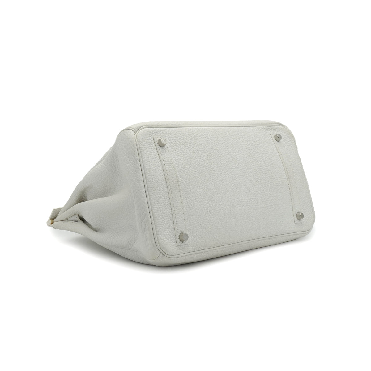 HERMES BIRKIN 35 WHITE TAURILLON CLEMENCE HAND BAG 2006 SQUARE J PALLADIUM HARDWARE 90338298