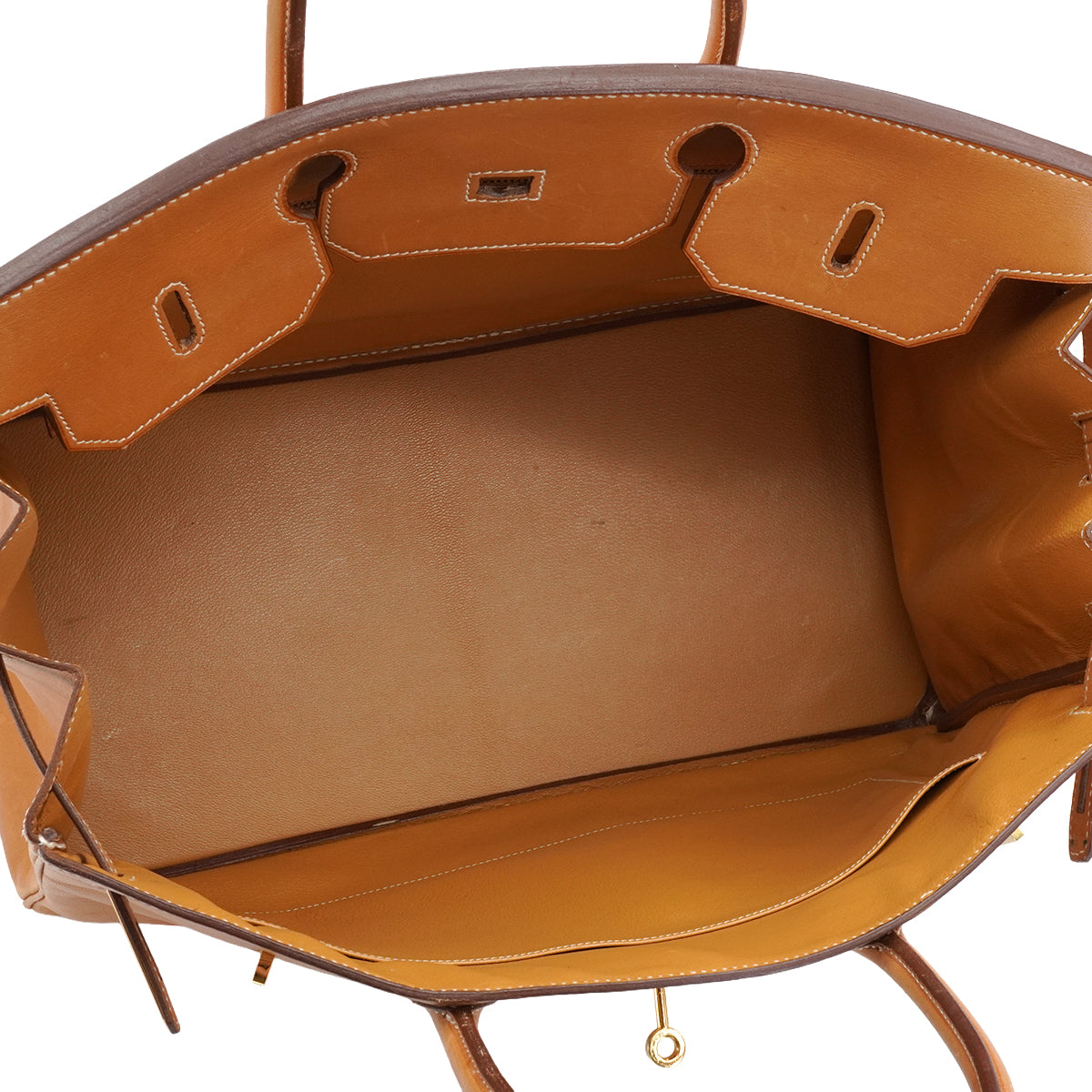 HERMES BIRKIN 40 NATUREL VEAU CHAMONIX HAND BAG 1989 CIRCLE S GOLD HARDWARE 90341116