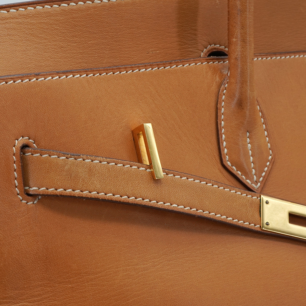 HERMES BIRKIN 40 NATUREL VEAU CHAMONIX HAND BAG 1989 CIRCLE S GOLD HARDWARE 90341116