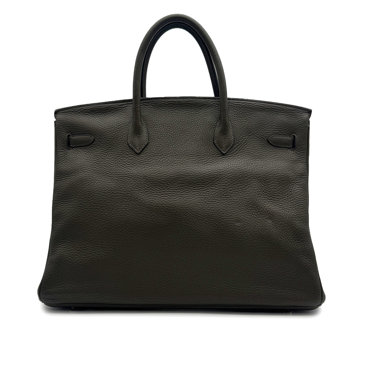 HERMES BIRKIN 40 VERT OLIVE TAURILLON CLEMENCE HAND BAG 2002 SQUARE F PALLADIUM HARDWARE 90315869