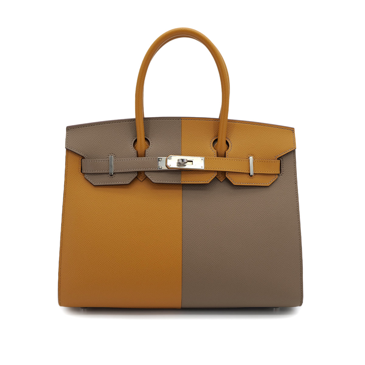 HERMES BIRKIN SELLIER CASAQUE 30 ETOUPE SESAME BLUE INDIGO EPSOM HAND BAG 2021 Z STAMP PALLADIUM HARDWARE 90314763