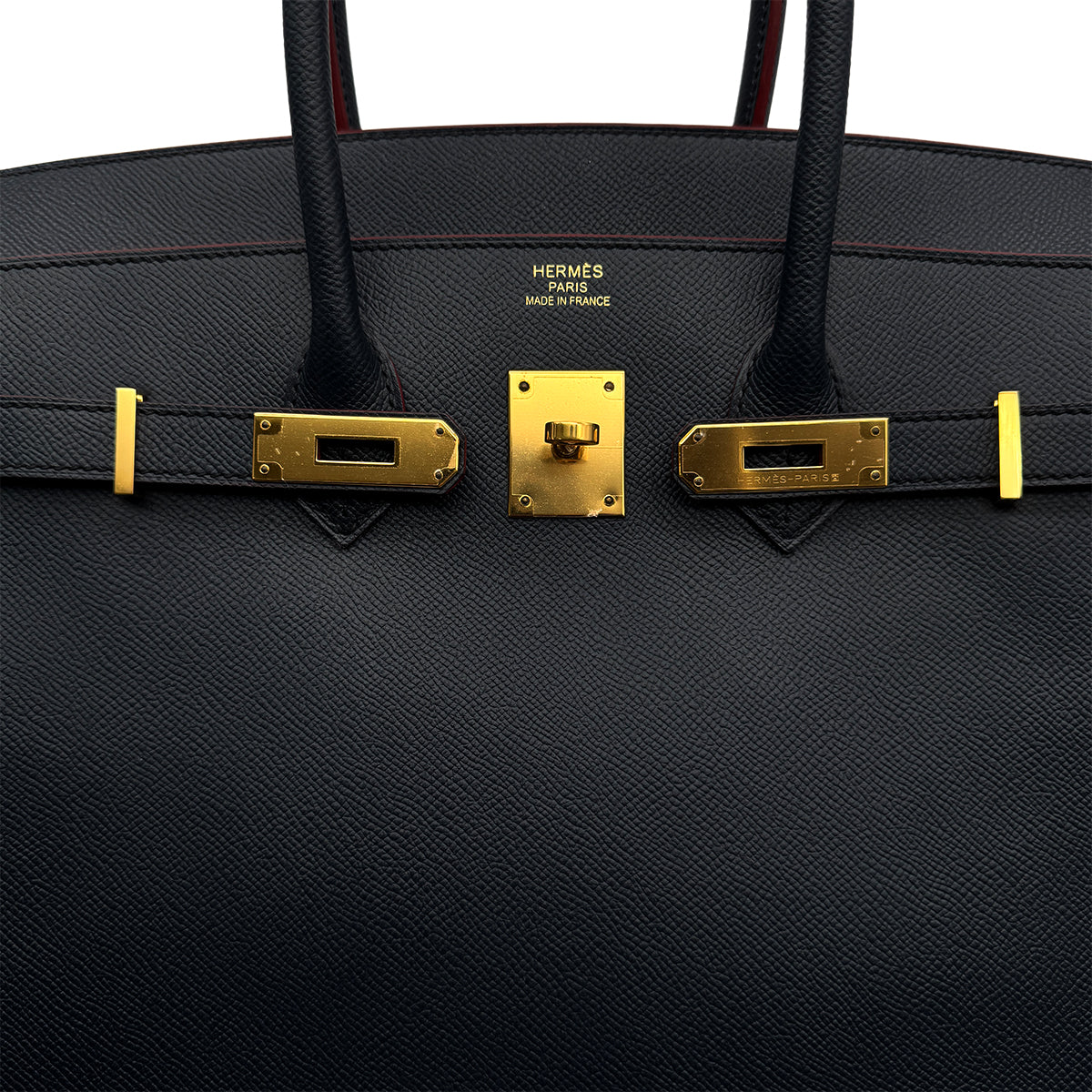 HERMES BIRKIN CONTOUR 35 BULUE INDIGO ROUGE H EPSOM HAND BAG 2016 X STAMP GOLD HARDWARE 90316989