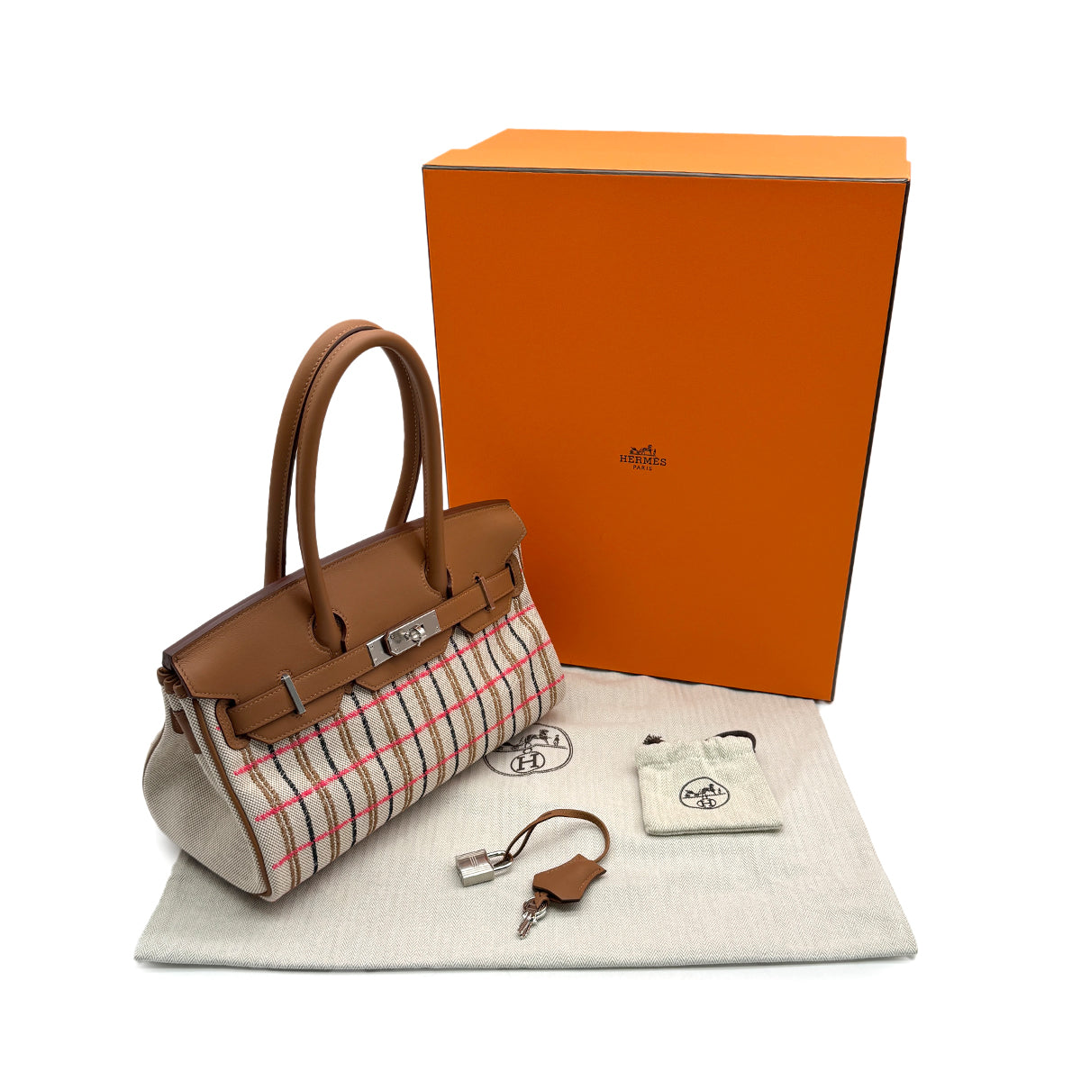 HERMES BIRKIN SHOULDER LIGHT 29 GOLD TOILE H VEAU SWIFT HAND BAG 2025 K STAMP PALLADIUM HARDWARE 90313848
