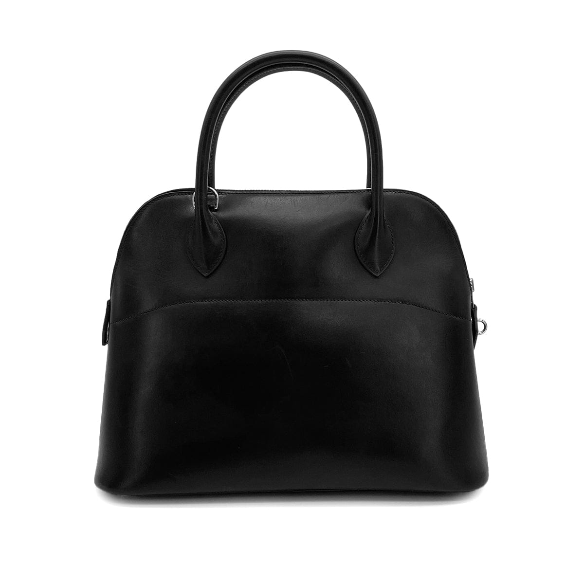 HERMES BOLIDE 31 BLACK BOXCALF HAND SHOULDER BAG 2003 SQUARE G PALLADIUM HARDWARE 90314377