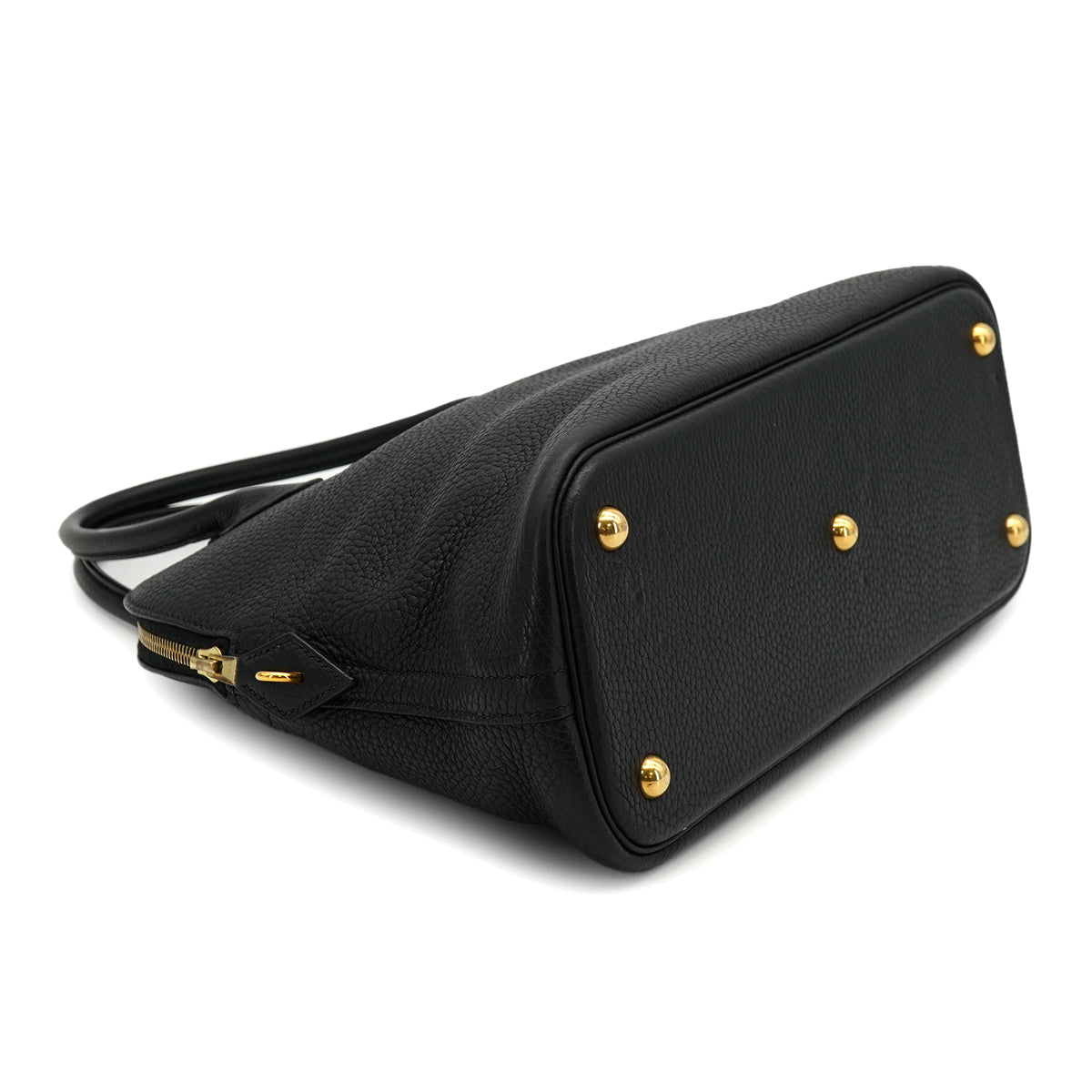 HERMES BOLIDE 31 BLACK TOGO HAND SHOULDER BAG 2004 SQUARE H GOLD HARDWARE 90326836