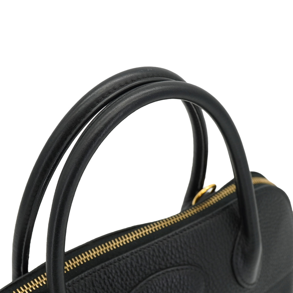 HERMES BOLIDE 31 BLACK TOGO HAND SHOULDER BAG 2004 SQUARE H GOLD HARDWARE 90326836