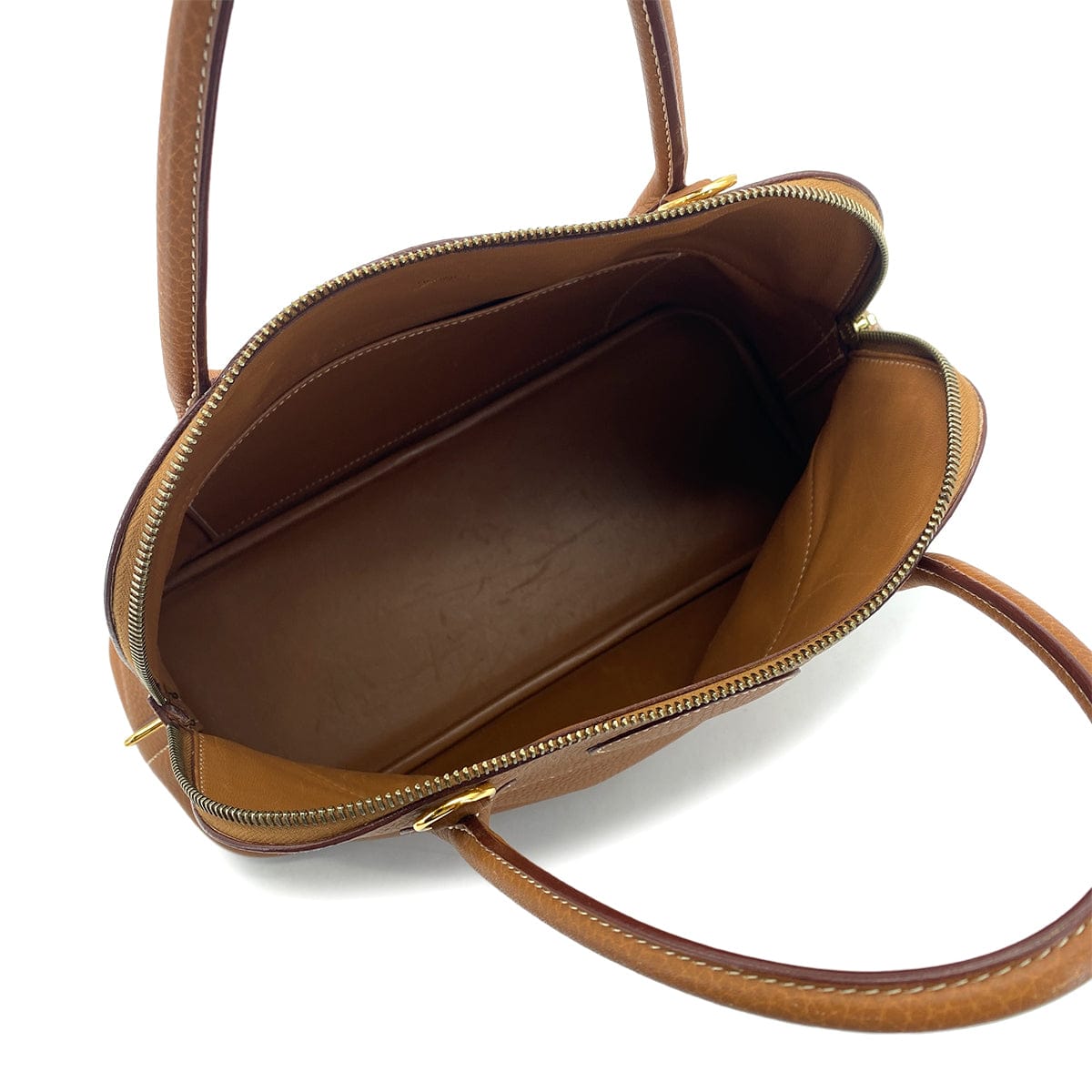 HERMES BOLIDE 31 GOLD TOGO HAND SHOULDER BAG 2006 SQUARE J GOLD HARDWARE 90319981
