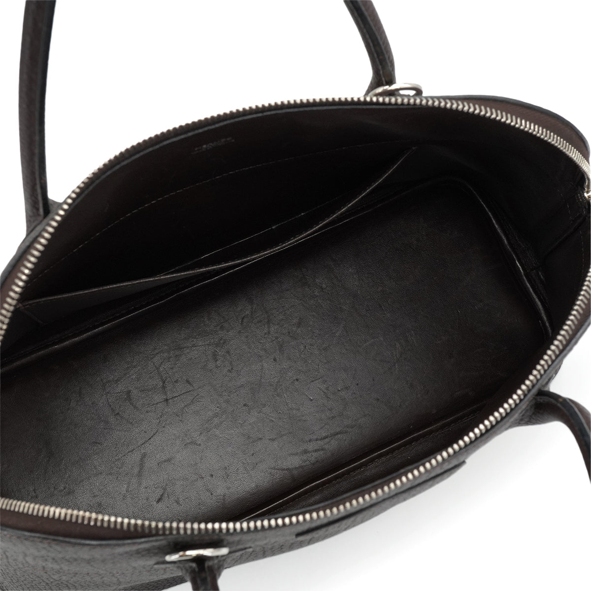HERMES BOLIDE 35 EBENE FJORD HAND SHOULDER BAG 2006 SQUARE J PALLADIUM HARDWARE 90348414