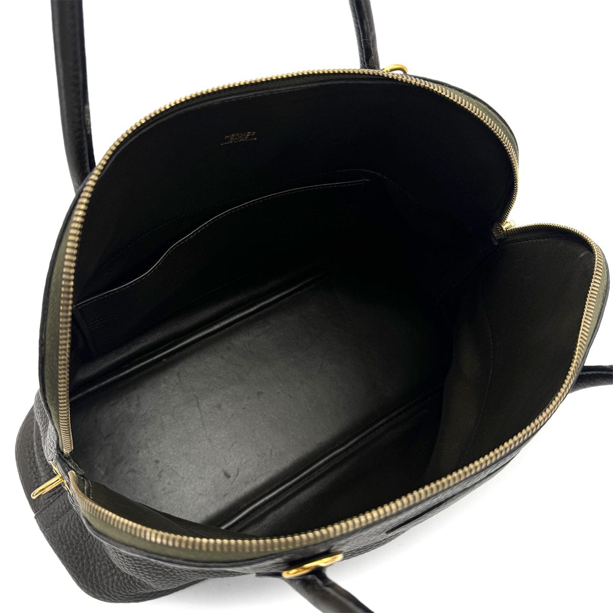 HERMES BOLIDE 35 VERT OLIVE TAURILLON CLEMENCE HAND SHOULDER BAG 2005 SQUARE I GOLD HARDWARE 90325607