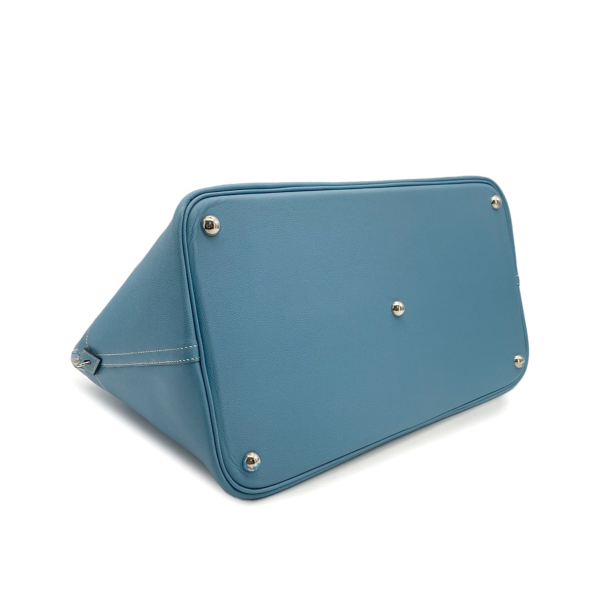 HERMES BOLIDE 45 BLUE JEAN VEAU EPSOM HAND BAG 2007 SQUARE K PALLADIUM HARDWARE 90317857