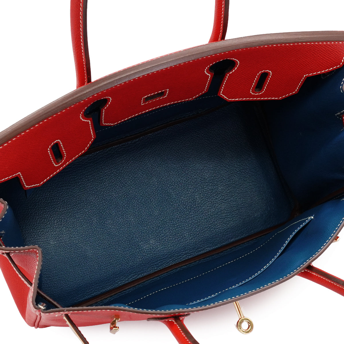 HERMES CANDY BIRKIN 30 ROUGE CASAQUE BLUE THALASSA VEAU EPSOM HAND BAG 2012 SQUARE P GOLD HARDWARE 90338296