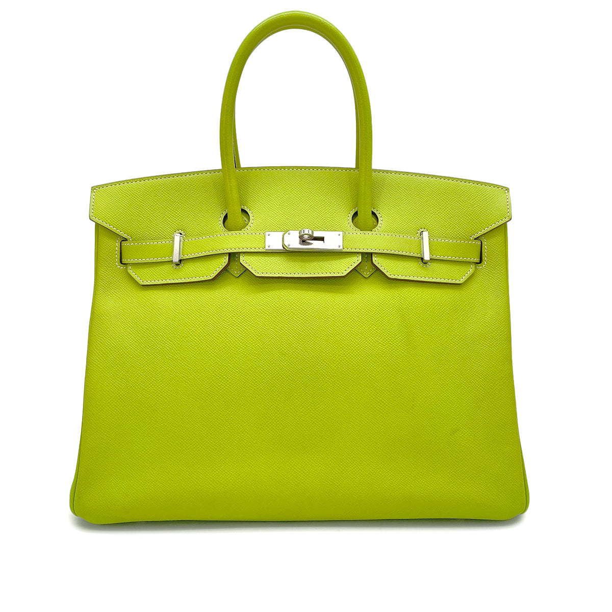 HERMES CANDY BIRKIN 35 KIWI LICHEN VEAU EPSOM HAND BAG 2011 SQUARE O PALLADIUM HARDWARE 90327981