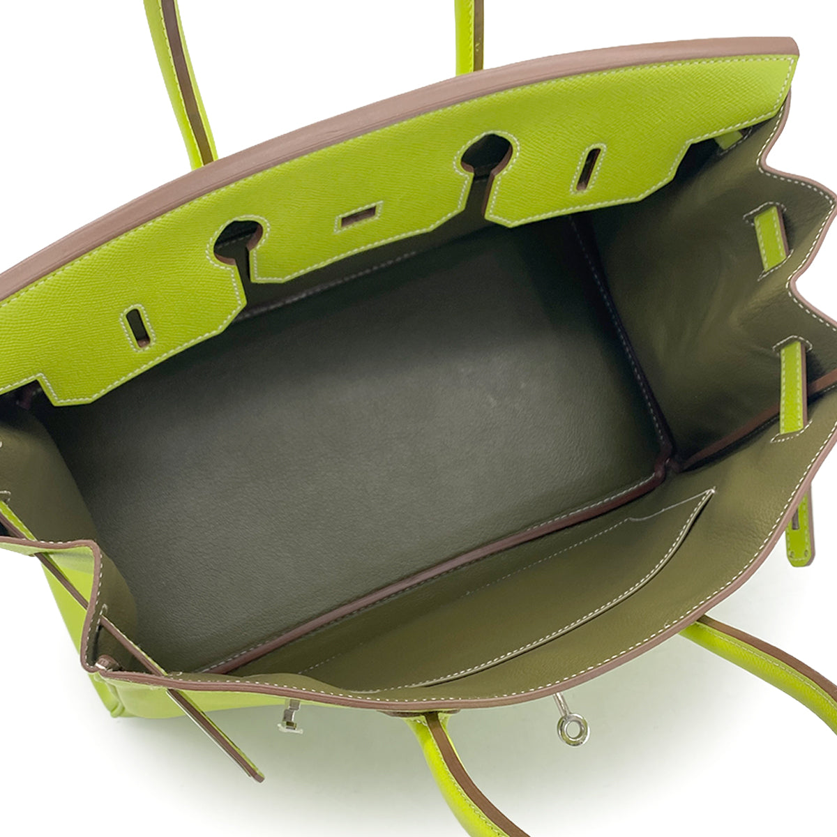 HERMES CANDY BIRKIN 35 KIWI LICHEN VEAU EPSOM HAND BAG 2011 SQUARE O PALLADIUM HARDWARE 90327981