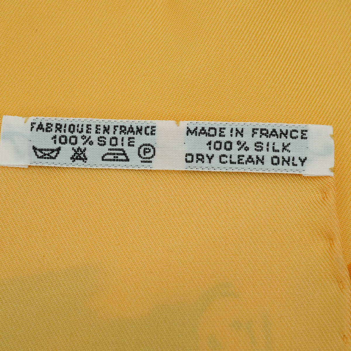 HERMES CARRE 90 CONCERTO SCARF YELLOW SILK 90346684