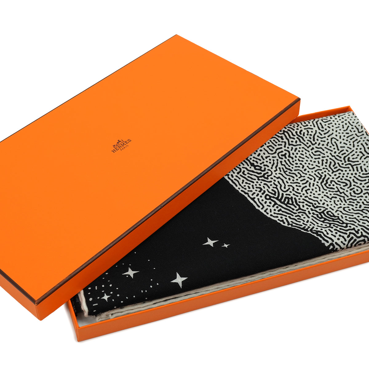 HERMES CARRE GEANT 140 CLAIR DE LUNE SCARF BLACK CASHMERE SILK 90328130