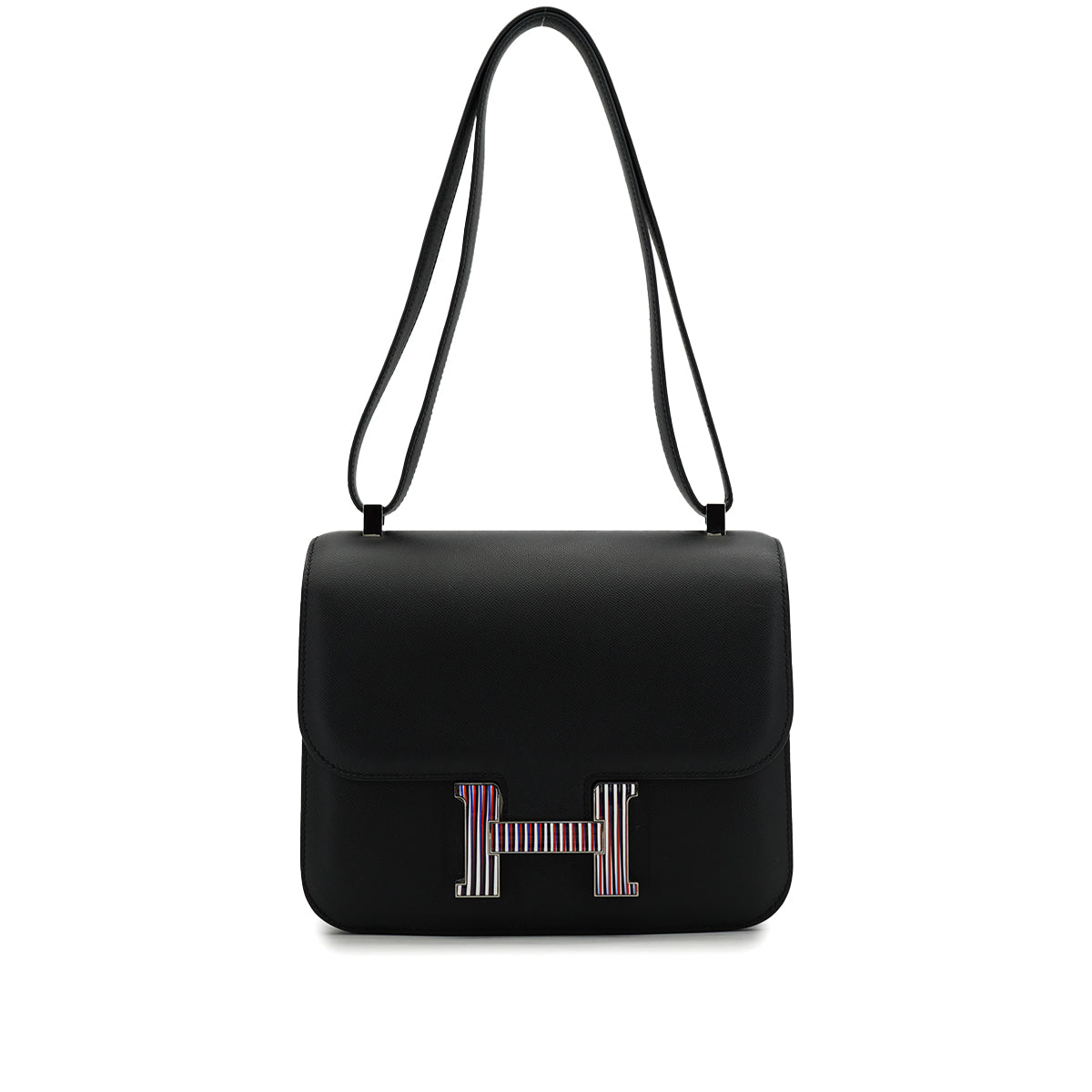 HERMES CONSTANCE3 24 OPTIQUE BLACK VEAU MONSIEUR SHOULDER BAG 2019 D STAMP PALLADIUM HARDWARE 90326730