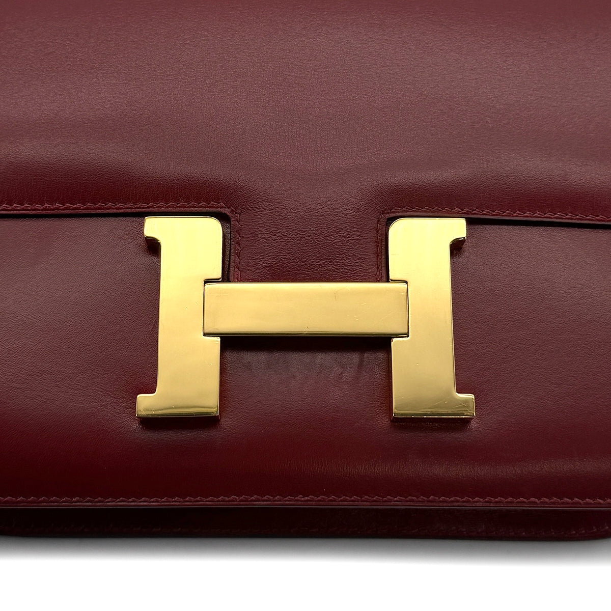 HERMES CONSTANCE 24 ROUGE H BOX CALF SHOULDER BAG 1996 CIRCLE Z GOLD HARDWARE 90321636