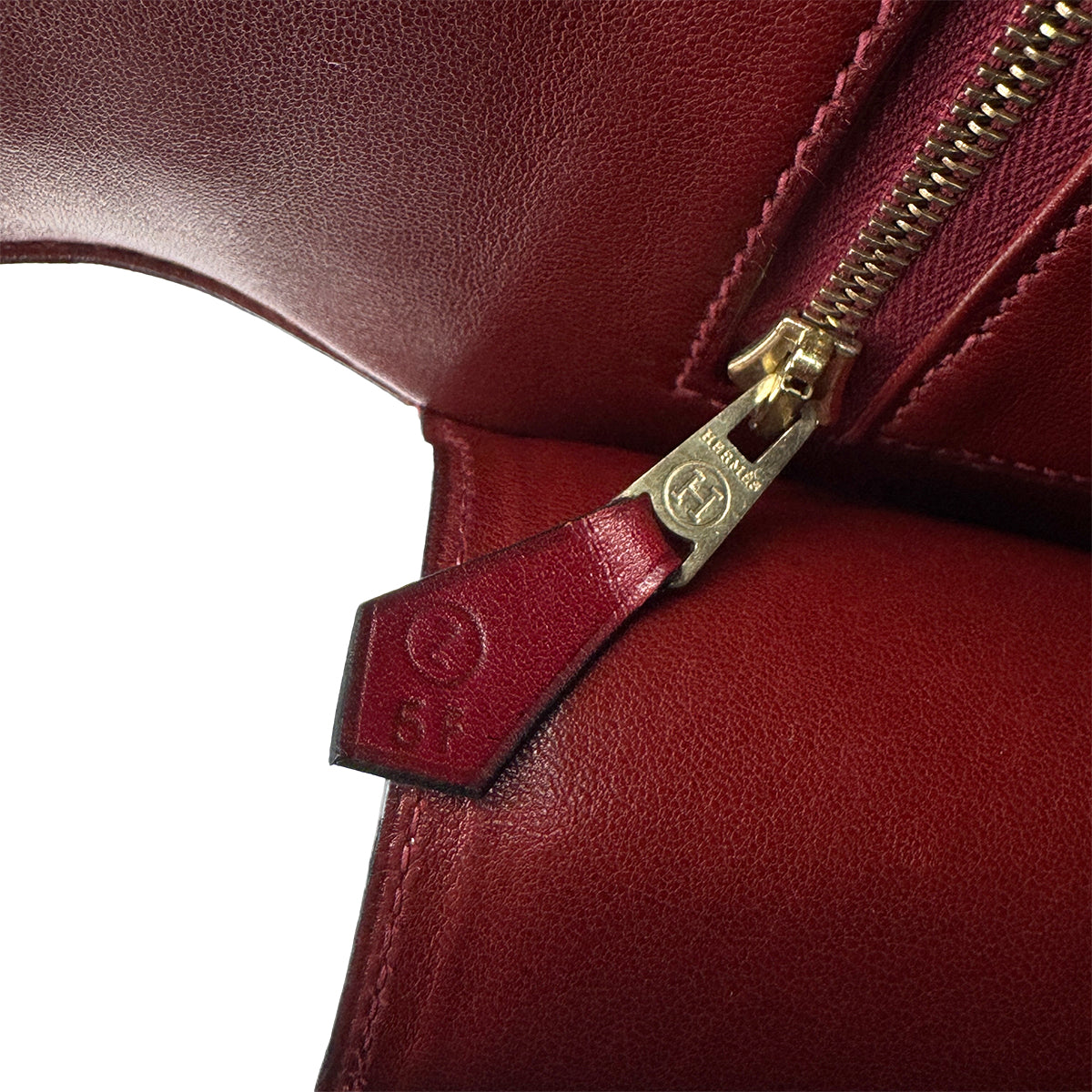 HERMES CONSTANCE 24 ROUGE H BOX CALF SHOULDER BAG 1996 CIRCLE Z GOLD HARDWARE 90321636