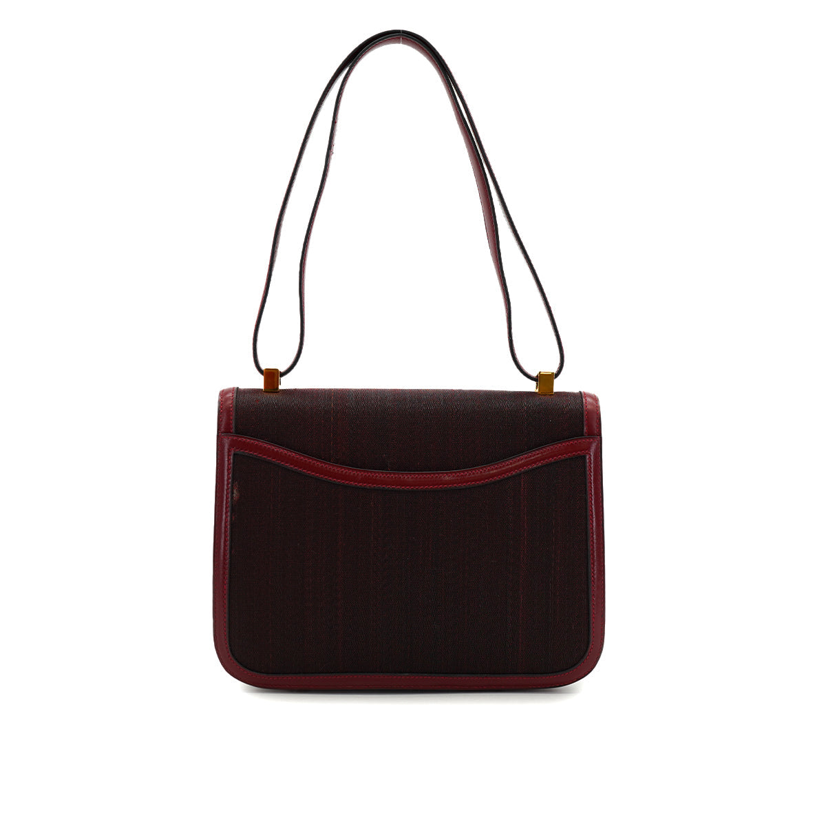HERMES CONSTANCE 24 ROUGE H CRINOLINE BOX CALF SHOULDER BAG 1978 CIRCLE H GOLD HARDWARE 90332920