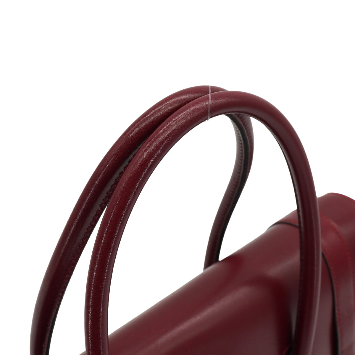 HERMES DRUG 27 ROUGE H BOX CALF HAND BAG 1979 CIRCLE I GOLD HARDWARE 90334127