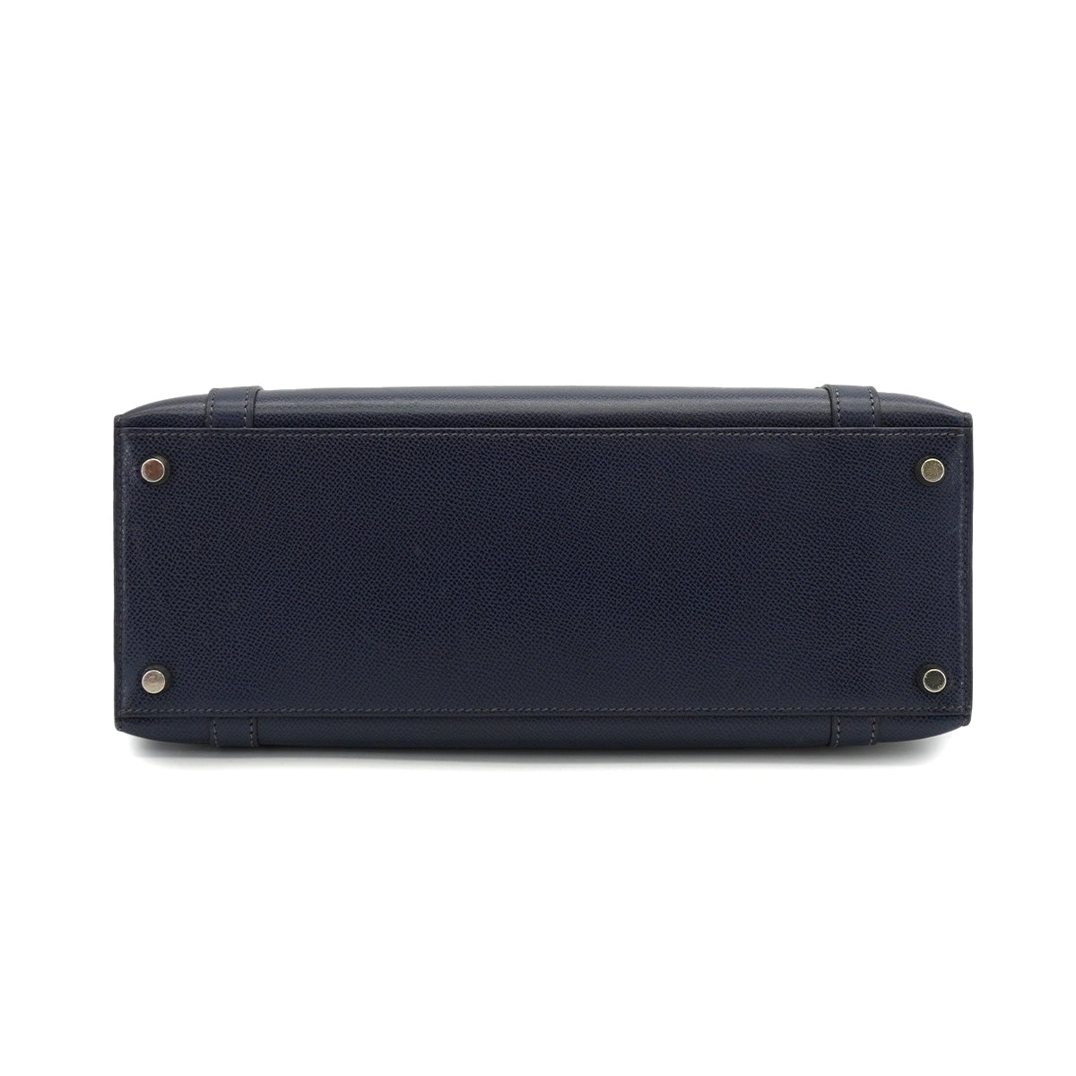 HERMES DRUG 32 BLUE ROY LISSE HAND BAG 2002 SQUARE F PALLADIUM HARDWARE 90334267