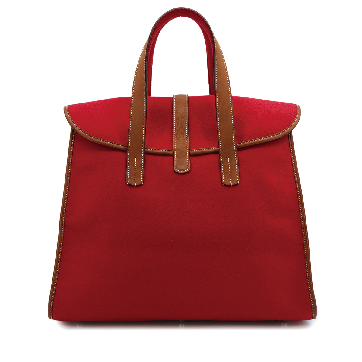 HERMES FEU DOU ROUGE H FEUTRE HAND BAG 2007 SQUARE K 90312924