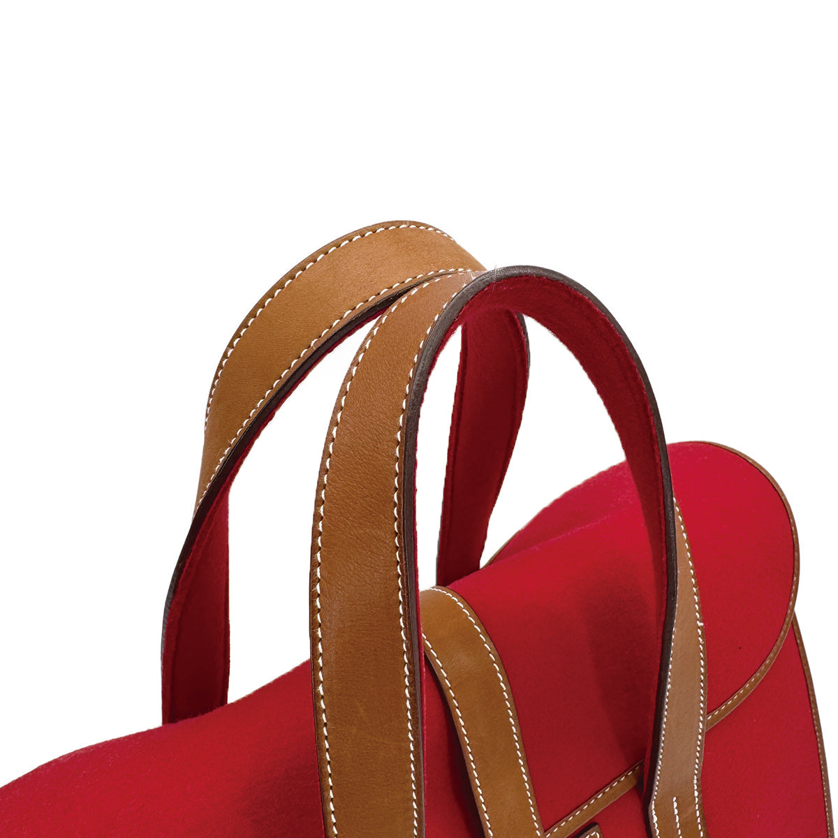 HERMES FEU DOU ROUGE H FEUTRE HAND BAG 2007 SQUARE K 90312924