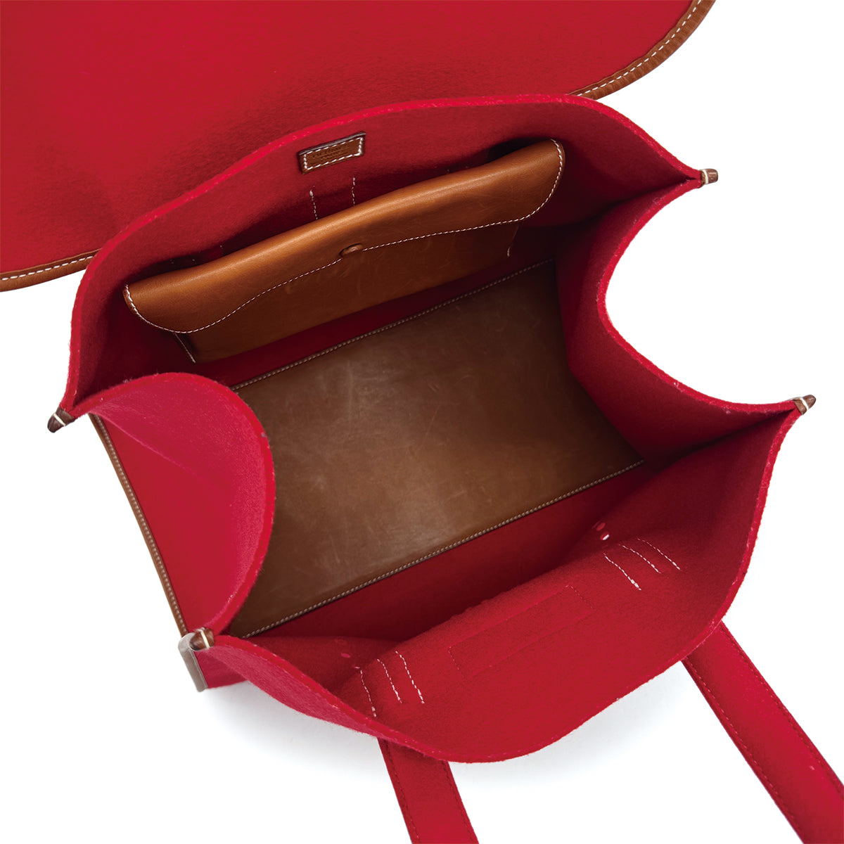 HERMES FEU DOU ROUGE H FEUTRE HAND BAG 2007 SQUARE K 90312924