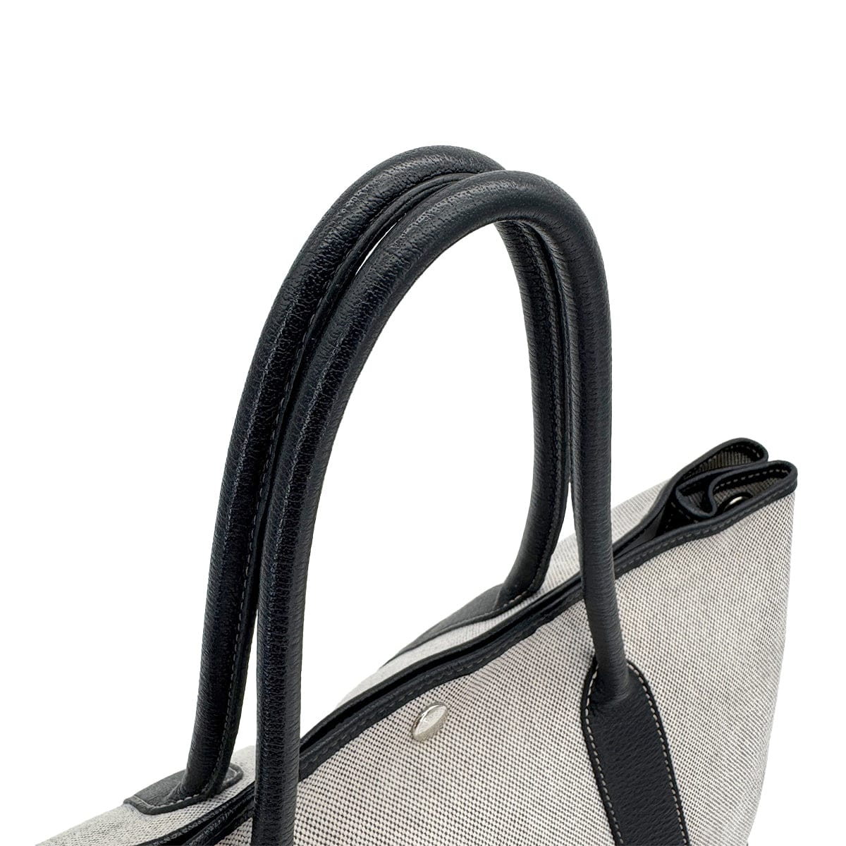 HERMES GARDEN PARTY 36 PM BLACK ECRU TOILE H BUFFLE SKIPPER TOTE BAG 2003 SQUARE G 90318623