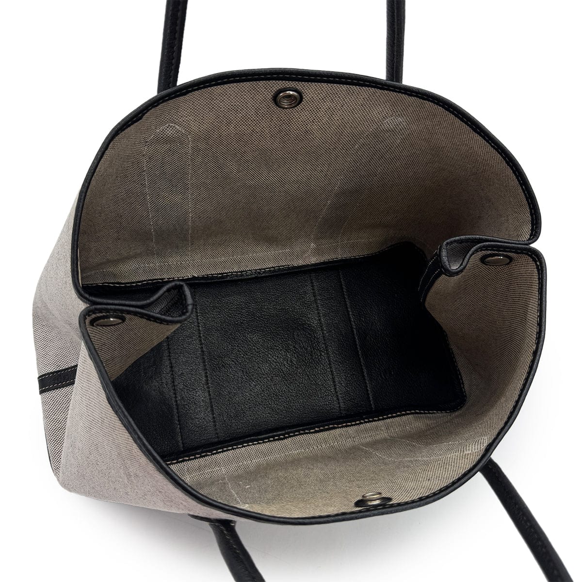 HERMES GARDEN PARTY 36 PM BLACK ECRU TOILE H BUFFLE SKIPPER TOTE BAG 2003 SQUARE G 90318623