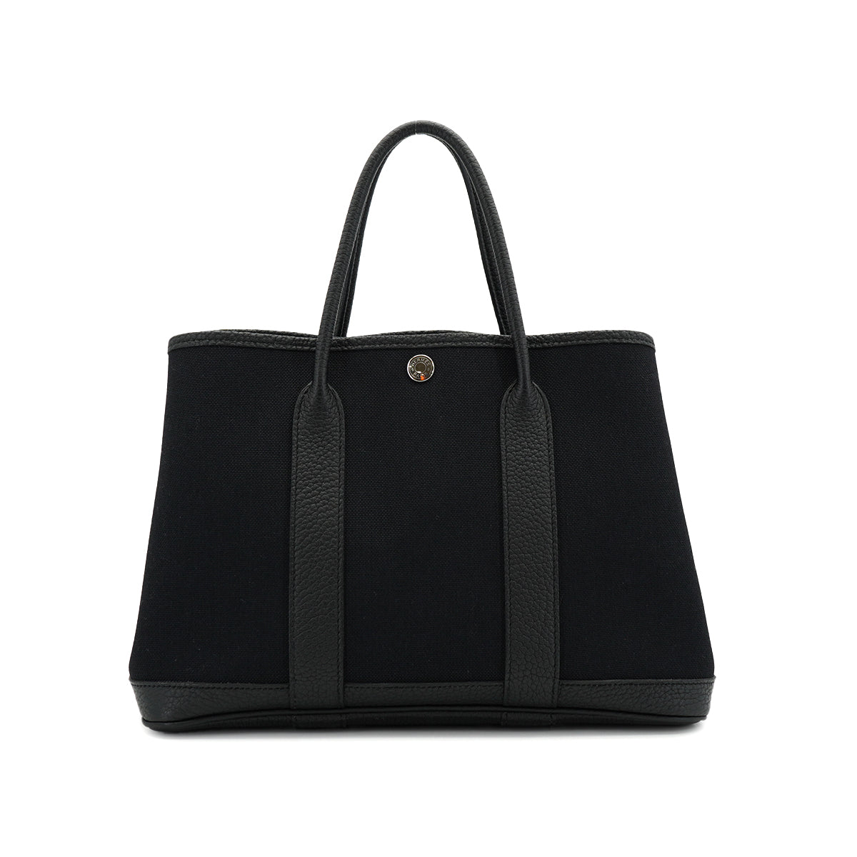 HERMES GARDEN PARTY TPM BLACK TOILE MILITAIRE  HAND BAG 2018 C STAMP 90327072