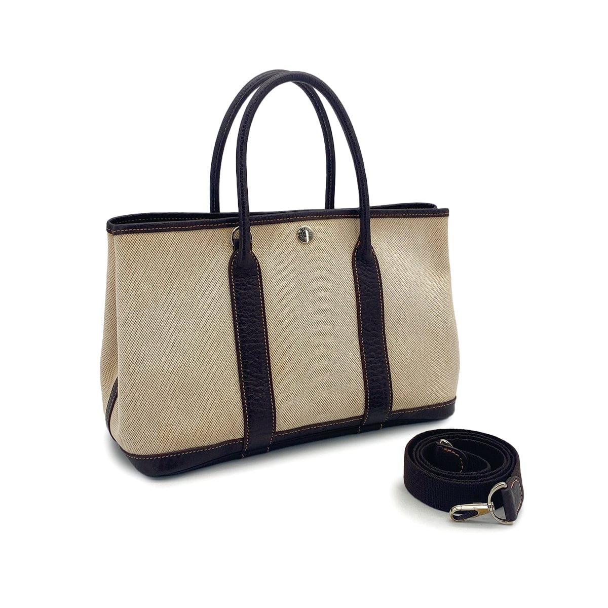 HERMES HERMES GARDEN PARTY TPM MARRON TOILE H VEAU NEGONDA HAND SHOULDER BAG 2005 SQUARE I 90324741