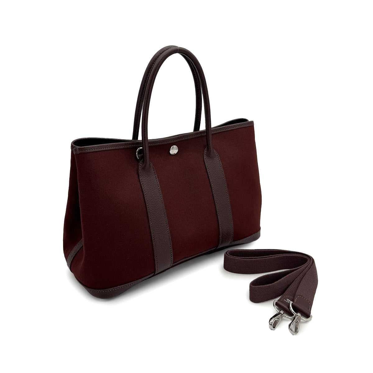 HERMES GARDEN PARTY TPM ROUGE H BLUE INDIGO TOILE OFFICIER BUFFLE SKIPPER HAND SHOULDER BAG 2005 SQUARE I 90313399
