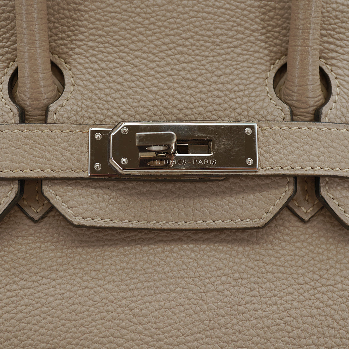 HERMES HAUT A COURROIES 28 GRIS TOURTERELLE TOGO HAND BAG 2005 SQUARE I 90333189