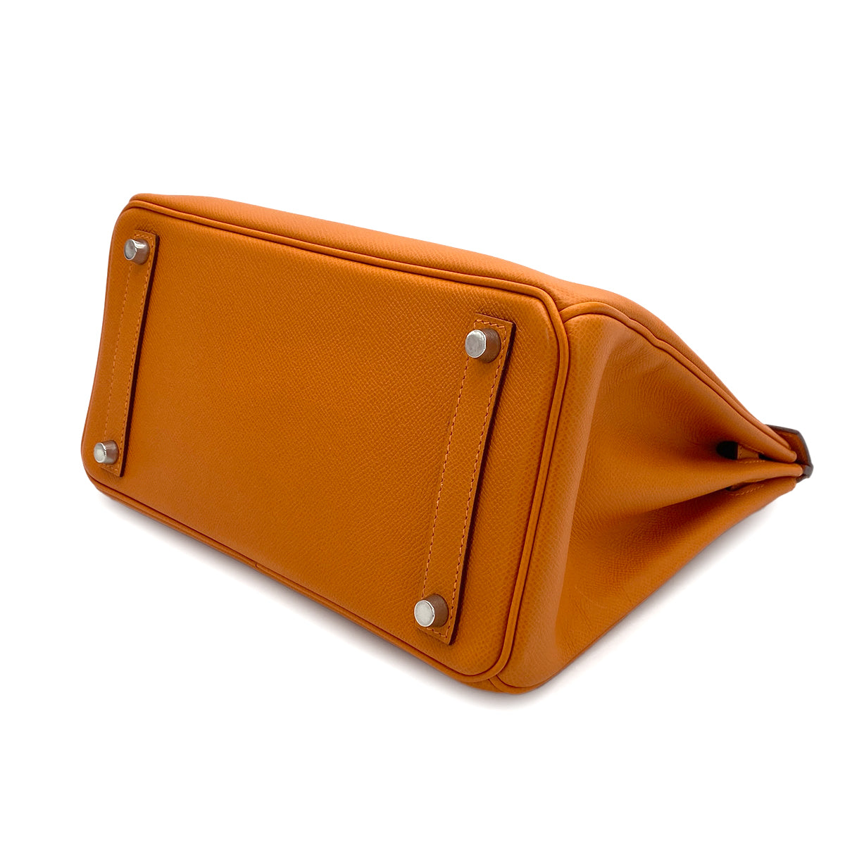 HERMES HAUT A COURROIES 28 ORANGE EPSOM HAND BAG 2007 SQUARE K PALLADIUM HARDWARE 90312506