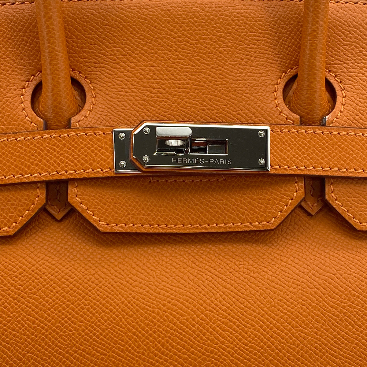 HERMES HAUT A COURROIES 28 ORANGE EPSOM HAND BAG 2007 SQUARE K PALLADIUM HARDWARE 90312506