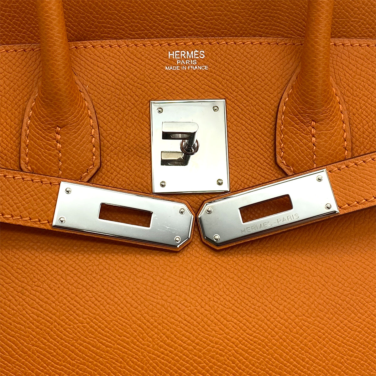 HERMES HAUT A COURROIES 28 ORANGE EPSOM HAND BAG 2007 SQUARE K PALLADIUM HARDWARE 90312506