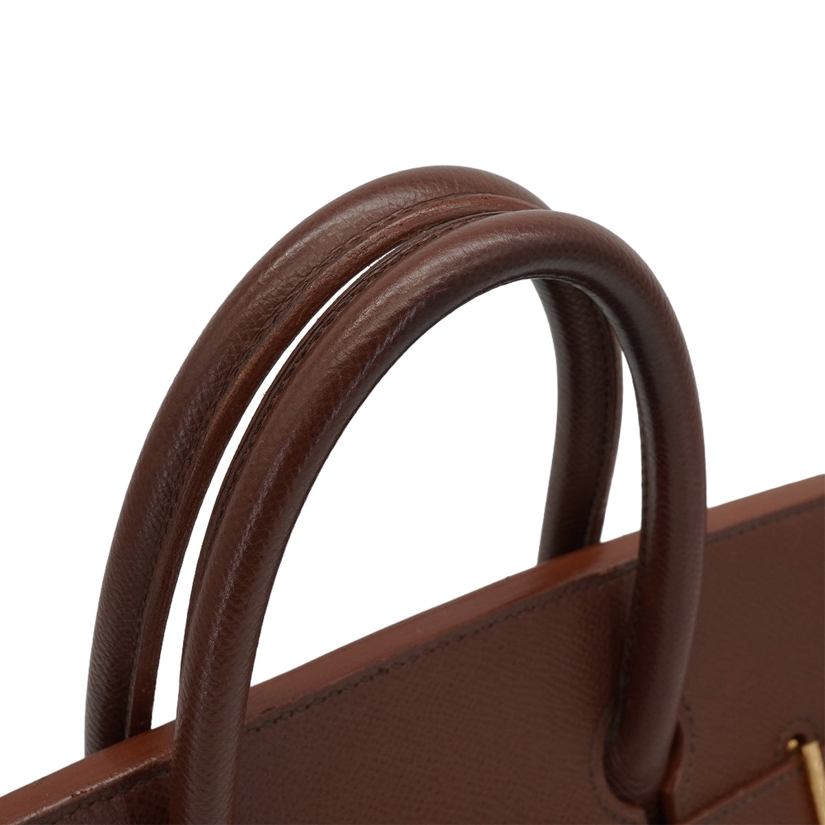 HERMES HAUT A COURROIES 32 HABANA COURCHEVEL HAND BAG 1995 CIRCLE Y GOLD HARDWARE 90340451