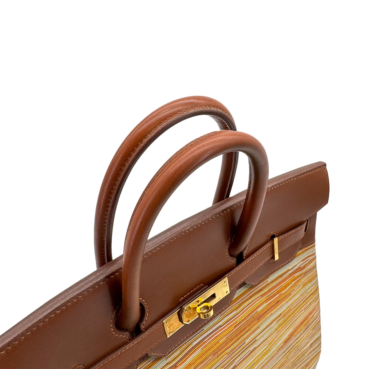 HERMES HAUT A COURROIES 32 MULTICOLOR BOXCALF VIBRATO HAND BAG 2002 SQUARE F GOLD HARDWARE 90314770